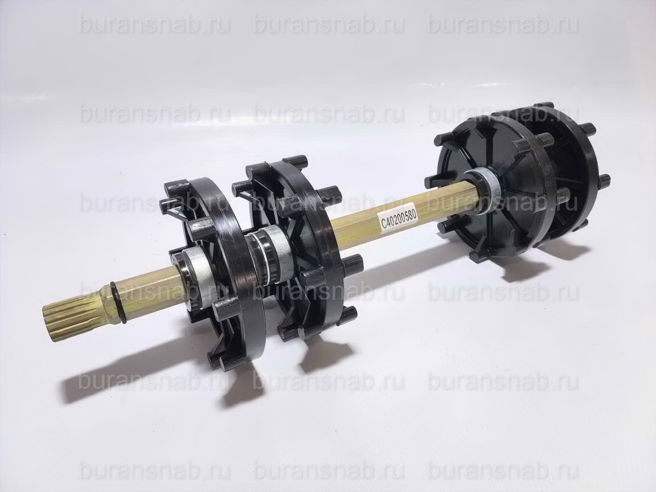 Вал ведущий 500 с колесами (15 шлицов, с канавкой) C40200580БС